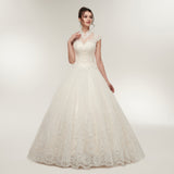 Gorgeous Ball Gown High Neck Sequins Ivory Lace Wedding Dress WH50639