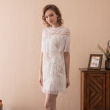 Unique Column Tassels Ivory Lace Knee length Homecoming Dresses Short Prom Dresses WH23609