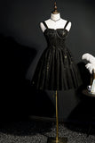 Elegant Sleeveless Tulle Sequins Short Homecoming Dresses