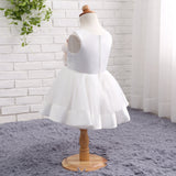 Round Neck Appliques Tulle Flower Girl Dress WH11810