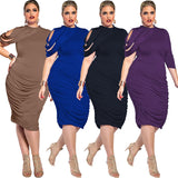 One Shoulder Purple Sheath Prom Dresses Tea Length Formal Dresses FP2192