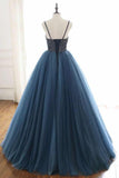 Gorgeous Ball Gown Spaghetti Straps Beading Tulle Evening Dress, Prom Dress PD07