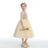 Daffodil Sleeveless V Back Tulle Flower Girl Dress