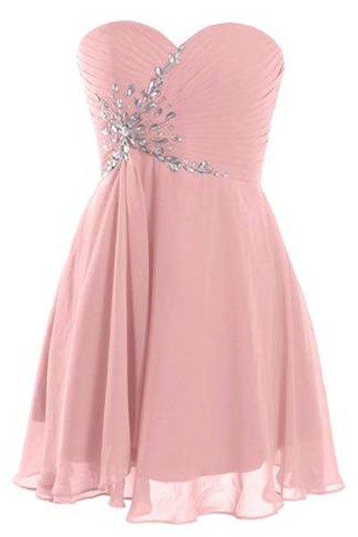 Short Strapless Crystal Sweetheart Prom Dress – PromDress.me.uk