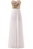 Gorgeous Sweetheart Beaded Chiffon Floor-Length Strapless Long Prom Dresses uk PM140