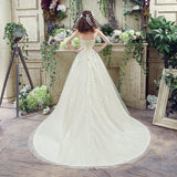Chic Ball Gown Strapless Appliques Tulle Court Train Wedding Dress WH30235