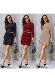 Black Long Sleeves Hollowed-out Short Homecoming Dress