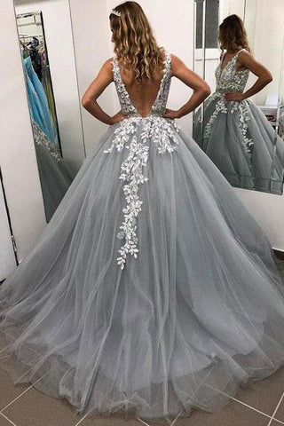 products/Ball_Gown_Gray_V_Neck_Prom_Dresses_with_Lace_Appliques_Quinceanera_Dresses_PW684-1.jpg