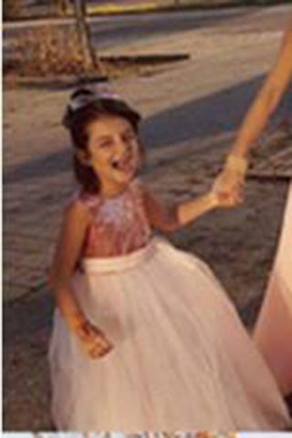 Princess Sequins Bodice Mother and Kids Dress Ball Gown Princess Flower Girl Dress PM546