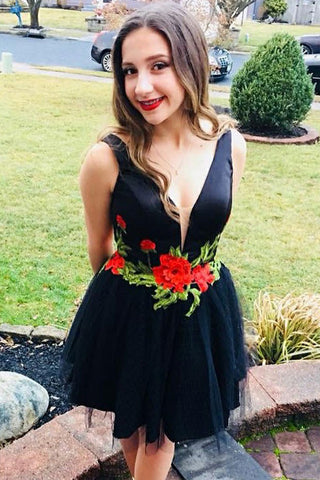 products/Flare_Little_Black_Floral_Homecoming_Dress_V_Neck_with_Flowers_Short_Prom_Dresses_H1256.jpg