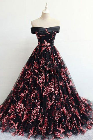 products/Floral_Print_Black_Off_the_Shoulder_Lace_Appliques_Prom_Dresses_with_Lace_up_PW695.jpg