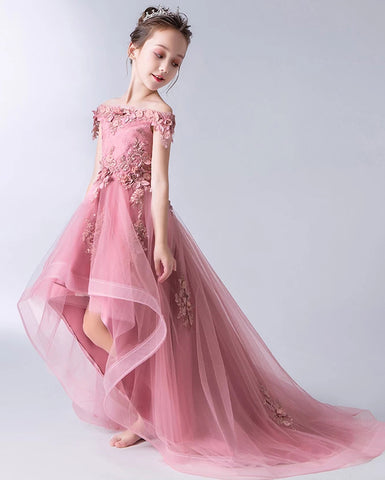 products/Gorgeous_Pink_Off_the_Shoulder_With_Lace_Appliques_High_Low_Tulle_Flower_Girl_Dresses_FG1007-4.jpg