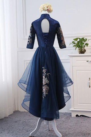 products/High_Neck_High_Low_Dark_Navy_Half_Sleeve_Tulle_Homecoming_Dresses_with_Appliques_H1036-2.jpg