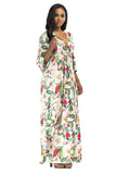 V-Neck 3/4 Sleeve Floral Casual Dresses Party Dresses FP6022
