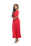 Elegant A Line Red V-Neck Prom Dresses Plus Size Dance Dresses FP2576