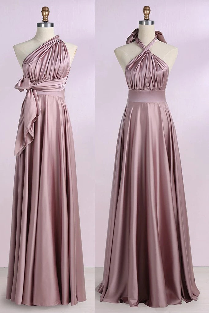 Simple New Arrival Backless Satin Long Bridesmaid Dresses, Evening Party Dresses BD1008
