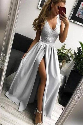 products/Simple_Silver_Long_V-neck_Lace_Slit_Satin_Prom_Dresses_For_Teens_Party_Dresses_P1107-1.jpg