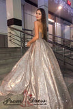 Sparkly Sweetheart Strapless Ball Gown Prom Dress with Pockets P1472
