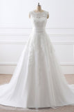 Two Pieces Mermaid Sleeveless Appliques Tulle Court Train Wedding Dress
