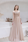 A Line Off The Shoulder Half Sleeve Floor Length Prom Dresses Sequins Party Dresses WH321015