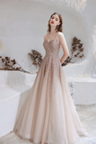 A Line Strapless Beading Tulle Prom Dress With Dress Shawl WH991021