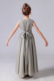 A Line Ankle length Simple Flower Girl Dress With Bow
