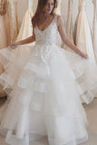 New Arrival Sexy A-Line V-Neck Sleeveless Backless White Tulle Occasion Wedding Dress uk PH235