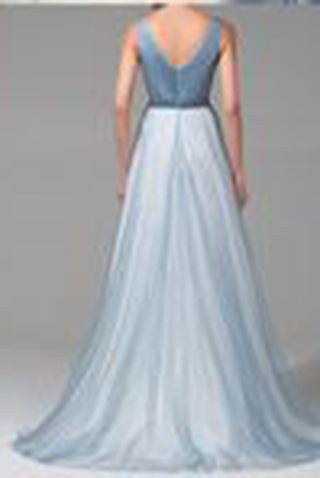 A Line V-Neck Floor-length Tulle with Beading Prom Dress Evening Dress PH550
