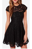 Black Lace Homecoming Dress,Sweet 16 Dress,Cute Backless Party Dresses for Teens PM90