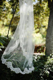 Alencon Lace Edged Cathedral Length Tulle Bridal Veil Wedding Wedding Veil PH868