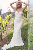Gorgeous Backless Sweetheart Mermaid Lace Sexy Long Wedding Dresses PM125