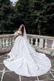 Ball Gown Off the Shoulder Satin White Sweetheart Wedding Dress W1210