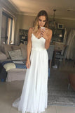 Elegant A Line Spaghetti Straps V Neck Top Lace Wedding Dresses, Bridal Dresses W1259