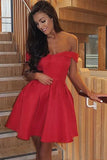 Off the Shoulder Sweetheart Short Homecoming Dresses H1139