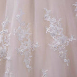 Unique A Line Lace Appliques Cap Sleeves Ivory V-Neck Beads Wedding Dresses PH839