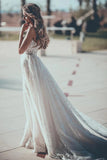 A Line Sweetheart Lace Tulle Wedding Dress with Appliques Wedding Gowns W1215