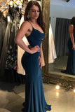 Sexy Mermaid Navy Blue Prom Dress Long Evening Dress P1262