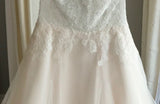 Elegant A Line Lace Appliques Deep V-Neck Backless Halter Tulle Beach Wedding Dresses PH858