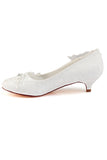 Lace Lower Heel Evening Shoes Wedding Shoes L-922