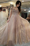 Beautiful Long Off the Shoulder A Line Sweetheart Beads Organza Prom Dresses PH491