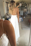 Elegant A Line Spaghetti Straps V-Neck Top Lace Wedding Dresses Bridal Dresses W1259
