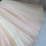 A Line V-Neck Seam Beads Appliques Tulle Lace up Pink Short Homecoming Dress PW01
