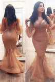 Mermaid 3/4 Sleeves Off the Shoulder Beads Brown Lace up Plus Size Prom Dresses uk PW164