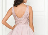 Pretty Bateau Short Blush Pink Scoop Satin Lace Appliques Homecoming Dress PW16