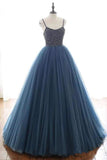 Gorgeous Ball Gown Spaghetti Straps Beading Tulle Evening Dresses, Prom Dresses PD07